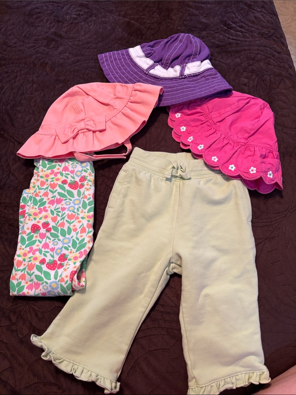 Janie and Jack/Gymboree/Old Navy Girls Sun Hats (6 Mth -24 Mth) w/Pants